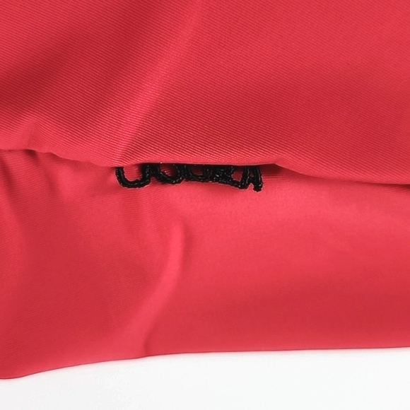 La Senza Red Slip Dress Black Lace Trim Semi Sheer Size Small - Picture 4 of 12